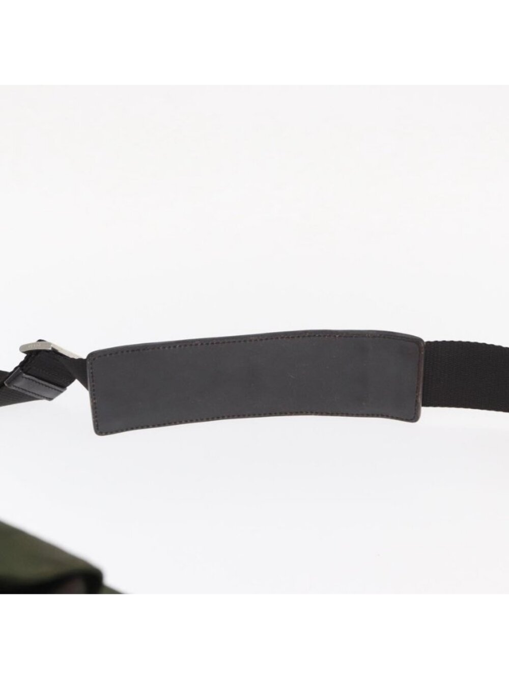 Authentic PRADA Shoulder Bag Nylon Khaki Silver - Picture 15 of 16